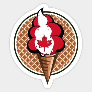 Canada flag ice cream Sticker